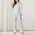 thumbnail image 2 of Yiaed Poodle Dog Print Pajamas Women's Long Sleeve Sleepwear Soft Button Down Loungewear Pjs Lounge Set Nightwear Womens Pajama Pants-Small, 2 of 7