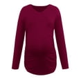thumbnail image 5 of V Neck Long Sleeve Pregnancy Tops Shirts Maternity Clothes for Women 3-Pack, 5 of 7