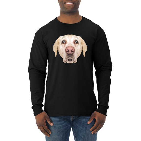 Wild Bobby, Golden Retriever Cute Gift, Dog Lover, Men Long Sleeve Shirt, Black, Small