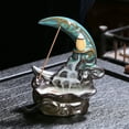thumbnail image 3 of 5star-Asianartist Backflow Incense Burner Holder Blue Moon Waterfall & 20pcs Cones Gift, 3 of 6