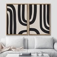 thumbnail image 2 of IDEA4WALL Framed Wall Art Print Set Black and Gray Geometric Spiral Display Abstract Shapes Illustrations Modern Minimalist Relax/Calm for Living Room, Bedroom, Office - 24"x36"x2 Natural, 2 of 5