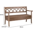 thumbnail image 5 of Saltoro Sherpi 48 Inches Storage Bench with Arched Fretwork Backrest, Brown, 5 of 5