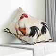 thumbnail image 4 of Throw Pillow Covers 16x16 Inch, Vintage Rooster Decorative Pillow Cases for Couch Sofa Bed, Watercolor Pastoral Animals White Cotton Linen Square Home Decor Pillowcases with Hidden Zipper, 4 of 7