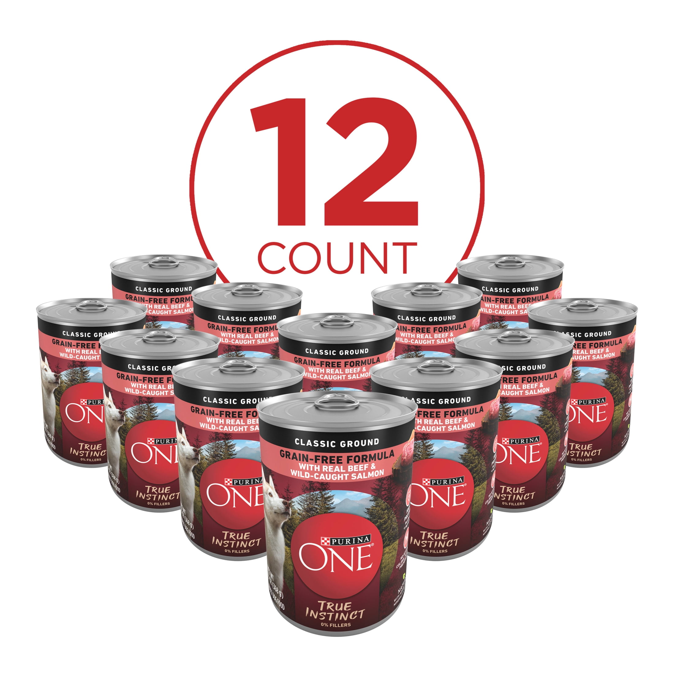 Purina ONE True Instinct Wet Dog Food, High Protein Beef and Salmon, 13 oz  Cans, 12 Pack - Walmart.com