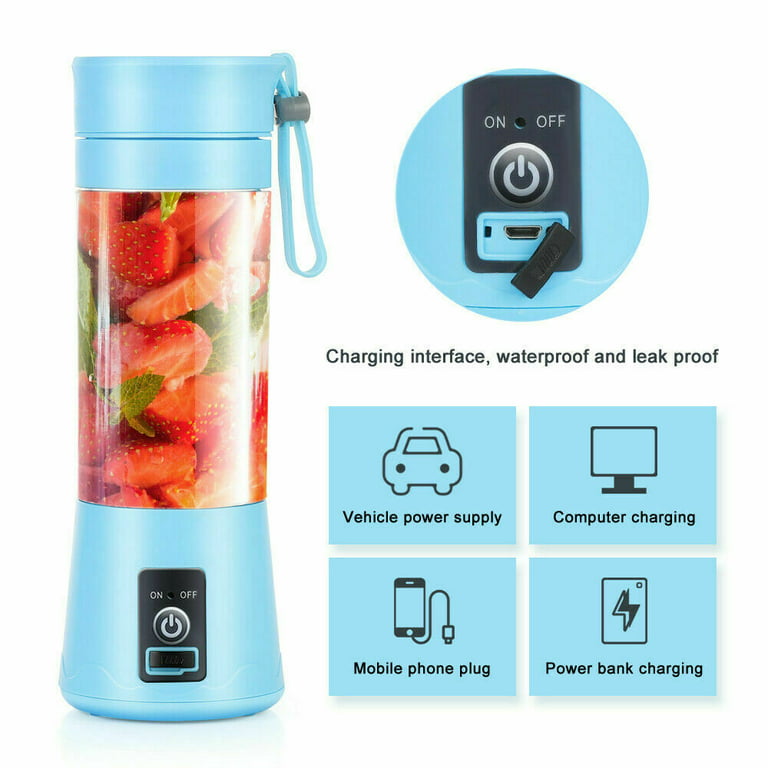 Brød Kina Charlotte Bronte Portable Blender USB Rechargeable Personal Juicer Cup Small Fruit Juice  Mixer for Shakes and Smoothies - Walmart.com