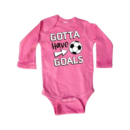 

Inktastic Gotta Have Goals- Soccer Gift Baby Boy or Baby Girl Long Sleeve Bodysuit