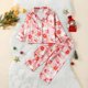 thumbnail image 2 of Conjunto de pijamas de bebé de 0 a 5 años para fiesta de Navidad, camisas de manga larga con flores de Papá Noel, pantalones, ropa de dormir para niños pequeños, ropa de descanso para niños, 2 of 4