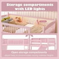 thumbnail image 6 of Bellemave Low Loft Bed Twin with Slide, Loft Bed with Bookcase and LED Lights, Wood Twin Size Loft Beds Frame with Storage Shelves, No Box Spring Needed（Pink), 6 of 8