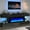 Black, variant on Blotout 82'' Fireplace TV Stand for 85/90''TV with 50'' Fireplace, LED Modern High Gloss Entertainment Center with Power Outlet, TV Console Table with 8 Handleless Storage Drawers, Black