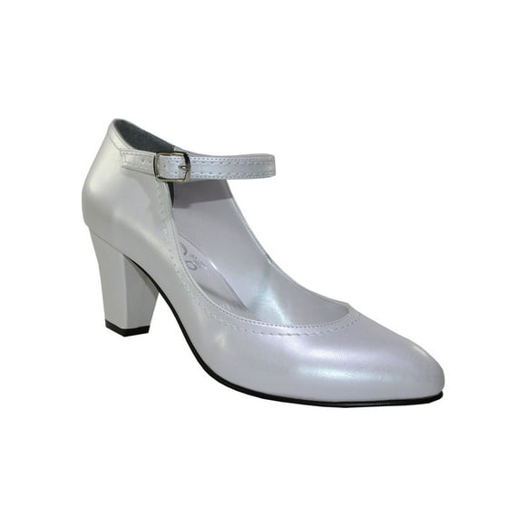 ZAPATILLA BASICA VESTIR LEON MUJER DAMA BLANCO NACAR POLIPIEL 9758 Leon 9758