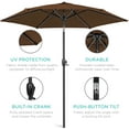 thumbnail image 6 of Best Choice Products 7.5ft Heavy-Duty Outdoor Market Patio Umbrella w/ Push Button Tilt, Easy Crank- Brown, 6 of 8