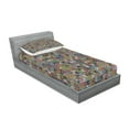 thumbnail image 2 of Ambesonne Leaves Fitted Sheet & Pillow Sham Set, Colorful Graphic Foliage, Twin, Multicolor, 2 of 2