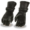 Milwaukee Leather Ladies Deerskin Gauntlet Gloves w/ Zip Off Cuff, Gel Palm
