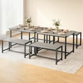 thumbnail image 6 of AOILE Dining Table Set for 4 - 3-Piece Farmhouse Kitchen Table Set with 2 Metal-Wood Benches, Rectangular Design, Rustic Brown/Black/Grey, Perfect for Small Spaces, Apartments, Studios, 6 of 9