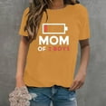 thumbnail image 2 of Gibobby Playera de Manga Corta Casual Suave Camiseta manga corta con cuello redondo y estampado letras divertidas para mujer Mom Of 2 Boys(Naranja,M), 2 of 5