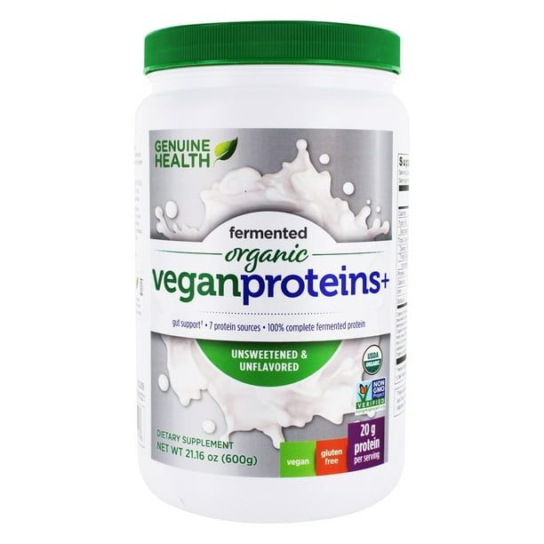 Orgain Organic Unflavored Vegan Protein Powder Genuine Health - Fermented Organic Vegan Proteins+ Powder Unsweetened