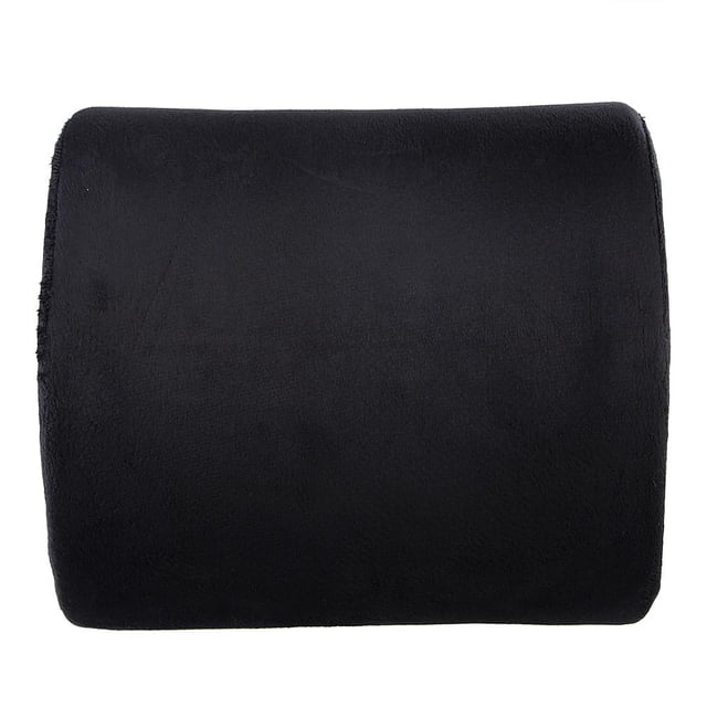 Cojín lumbar de espuma viscoelástica, almohada de viaje, soporte trasero para silla de coche, negro