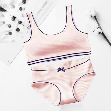 

Wenasi Teenager Bra Underwear Set Girls Cotton Bra Panties Sets 8-16 Year