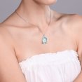 thumbnail image 5 of Gem Stone King 10K White Gold Sky Blue Simulated Aquamarine Pendant Necklace for Women (6.64 Cttw, Gemstone Birthstone, Emerald Cut 14x10MM, with 18 inch Chain), 5 of 5