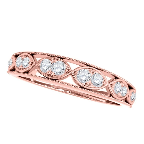 Aonejewelry 0.15 Ctw. Diamond Comfortable Wedding Band In 14K Rose Gold