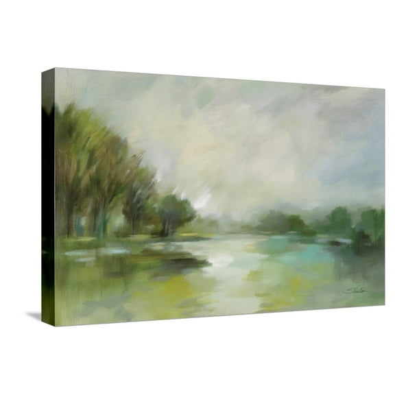 Art.com Lakeside Fog Stretched Canvas Print Wall Art by Silvia Vassileva, 24" x 16"