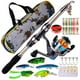 thumbnail image 1 of Caña de pescar multifuncional, juego de combate de carrete giratorio de pesca telescópico con carrete de pesca, juego de señuelos de pesca, accesorio de pesca con bolsa de transporte, 1 of 1