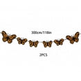 thumbnail image 3 of Yangka 2Pcs Halloween Banner Butterfly Silhouette Hanging Swag, Orange Black Monarch Party Decor For Mantel Fireplace Door Window Celebration, 3 of 7