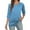 Blue, variant on Weardear Womens Tops Dressy Casual 3/4 Sleeve Round Neck Shirts Loose Fit Blouses