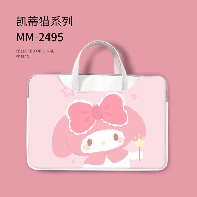 Cartoon Hello Kitty Laptop Bag Shoulder Messenger Notebook Pouch Briefcase Office Travel Business Computer Handbag YJ