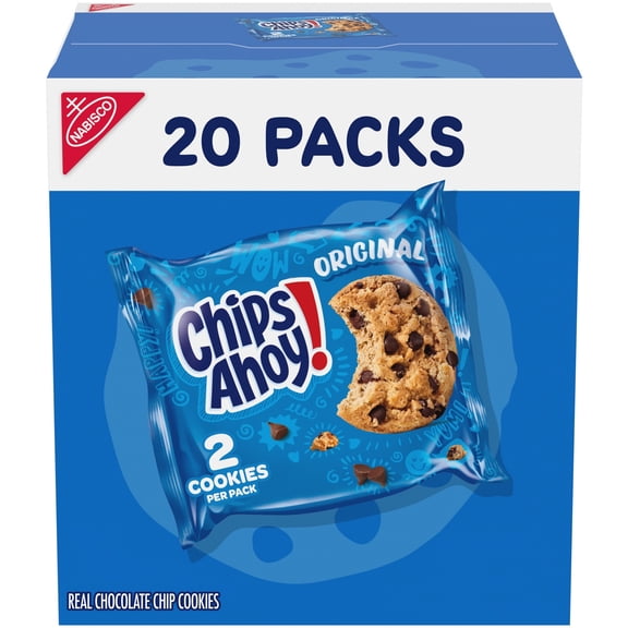 CHIPS AHOY! Original Chocolate Chip Cookies, 20 Snack Packs (2 Cookies Per Pack)