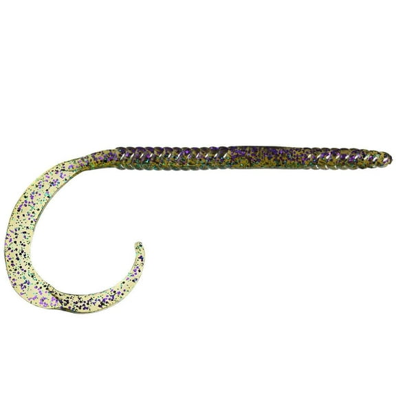 Gambler Ribbon Tail Worms (Plum Blue Glitter, 10 inch)