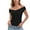 Black, variant on Syhzlz Elastic Tank Tops For Women, Ribbed Knit Slim Fit T-shirts Sleeveless, Off Shoulder Camisole Going Out Summer