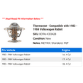 thumbnail image 2 of Thermostat - Compatible with 1983 - 1984 Volkswagen Rabbit, 2 of 2