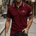 thumbnail image 3 of 4th Of July Polo Shirts Men Usa Flag Print Short Sleeve Lapel Collar V Neck Tshirts Fourth Of July Patriotic Star Relaxed Fit Casual T-Shirt, 3XL, #01 Wine, 3 of 4