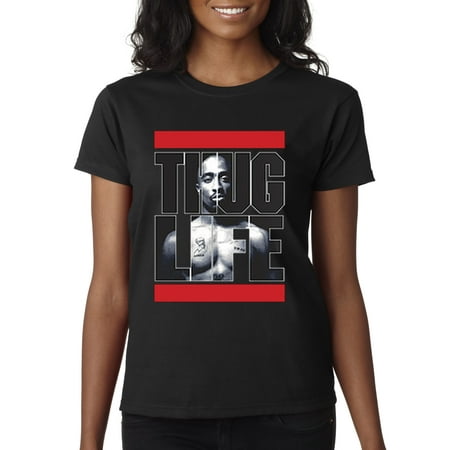 New Way 417 - Women's T-Shirt Tupac 2pac Thug Life Run DMC Parody XL