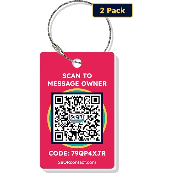 Smart Luggage Tags | Privacy QR Code Luggage Tags for Suitcases | Secure Messaging & Scan-Based Notifications | Durable Waterproof Lost & Found Travel ID Tags | No Subscription Fees | Red
