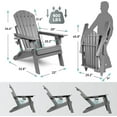 thumbnail image 3 of FUNBERRY Folding Adirondack Chairs Set of 2 with Adjustable Backrest, HDPE All Weather Fire Pit Chairs with Cup Holder, 3 of 9