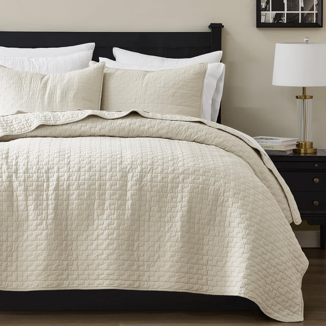 Juego de ropa de cama Palassio, 100% algodón, tamaño king, beige