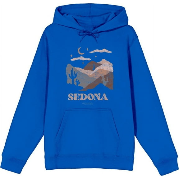 Sedona Arizona Adult Blue Long Sleeve Hoodie-Medium