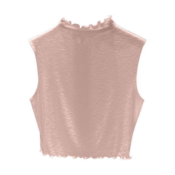 Ticikt Detachable Stand Collar Sleeveless Pullover Underwear Collar Turtleneck False Collar Half Blouse Dickey Collar,Color:Pink