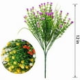 thumbnail image 2 of 24 Bundles Artificial Flowers for Outdoors, Real Touch Fake Baby’s Breath UV Resistant No Fade Faux Plastic Plants for Garden Patio Porch Window Box Home Wedding Decoration , Rose, 2 of 7