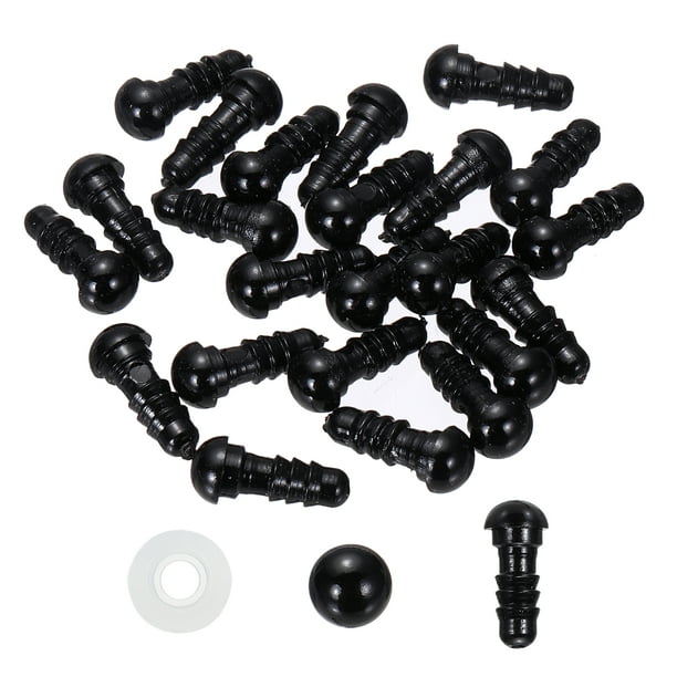 Ojos de seguridad Uxcell de 6mm, 30 piezas de ojos de plástico para manualidades, Negro