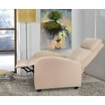 thumbnail image 2 of Walnew Single Recliner Thick Padded Push Back Recliner with Faux Leather, Beige, 2 of 7