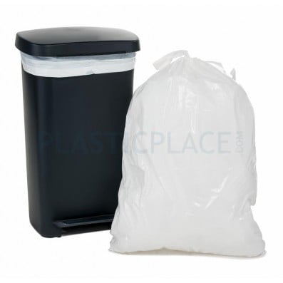 Plasticplace 13 Gallon Extra Tall Drawstring Kitchen Bags 50 Count White Walmart Com Walmart Com