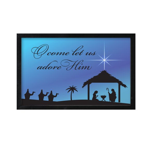 Merry Christmas Framed Shadow Box - O Come Let Us