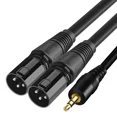 thumbnail image 2 of 3.5 mm Jack to XLR Audio Cable TRS Stereo Male to Male Dual XLR Splitter For Mixer Speakers Amplifiers 3.5mm to 2XLR Female 0.3m, 2 of 6