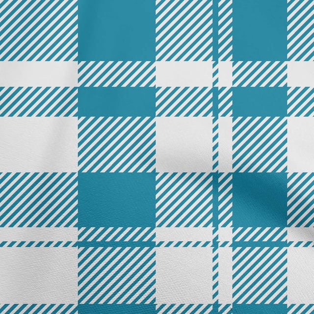 oneOone Georgette Viscose Teal Green Fabric Check Craft Projects Decor Fabric Printed By The Yard 42 Inch Wide