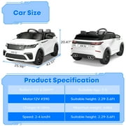 EastVita Kids 12V Ride on Cars (Licensed Land Rover) Ride on Electric Toys with Parent Remote Control, MP3 Player, Rocking, Pull Rod for Kids 3 Age+