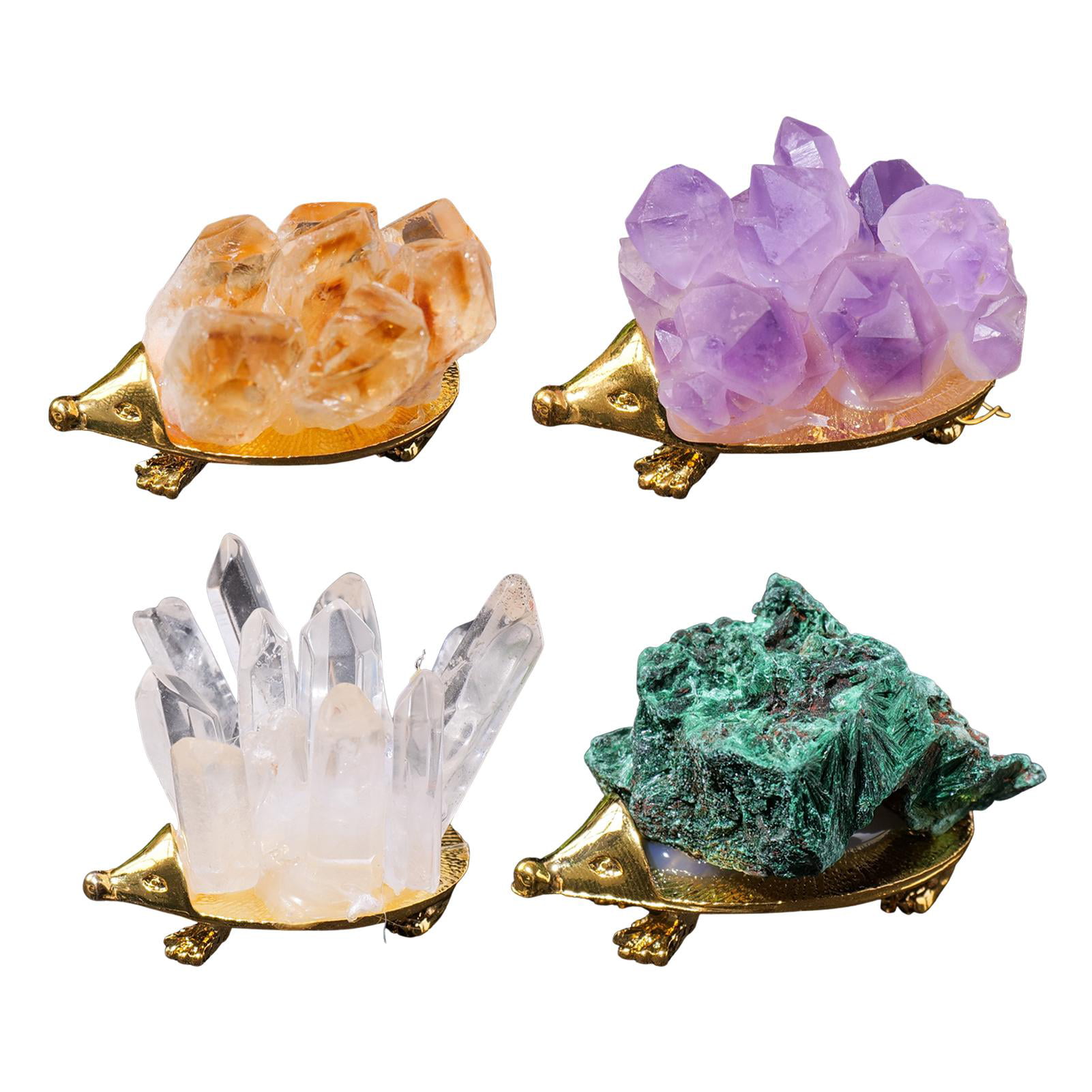 MEGAWHEELS Crystal Animal Figurines|Mini Glass Hedgehog Statues|Hand-Carved  Gemstone Healing Crystal Collection,Home Table Decoration Ornaments  Collectible Gifts 