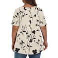thumbnail image 3 of Womens Oversized Printed V-neck Short Sleeved Top Without Positioning, 3 of 8
